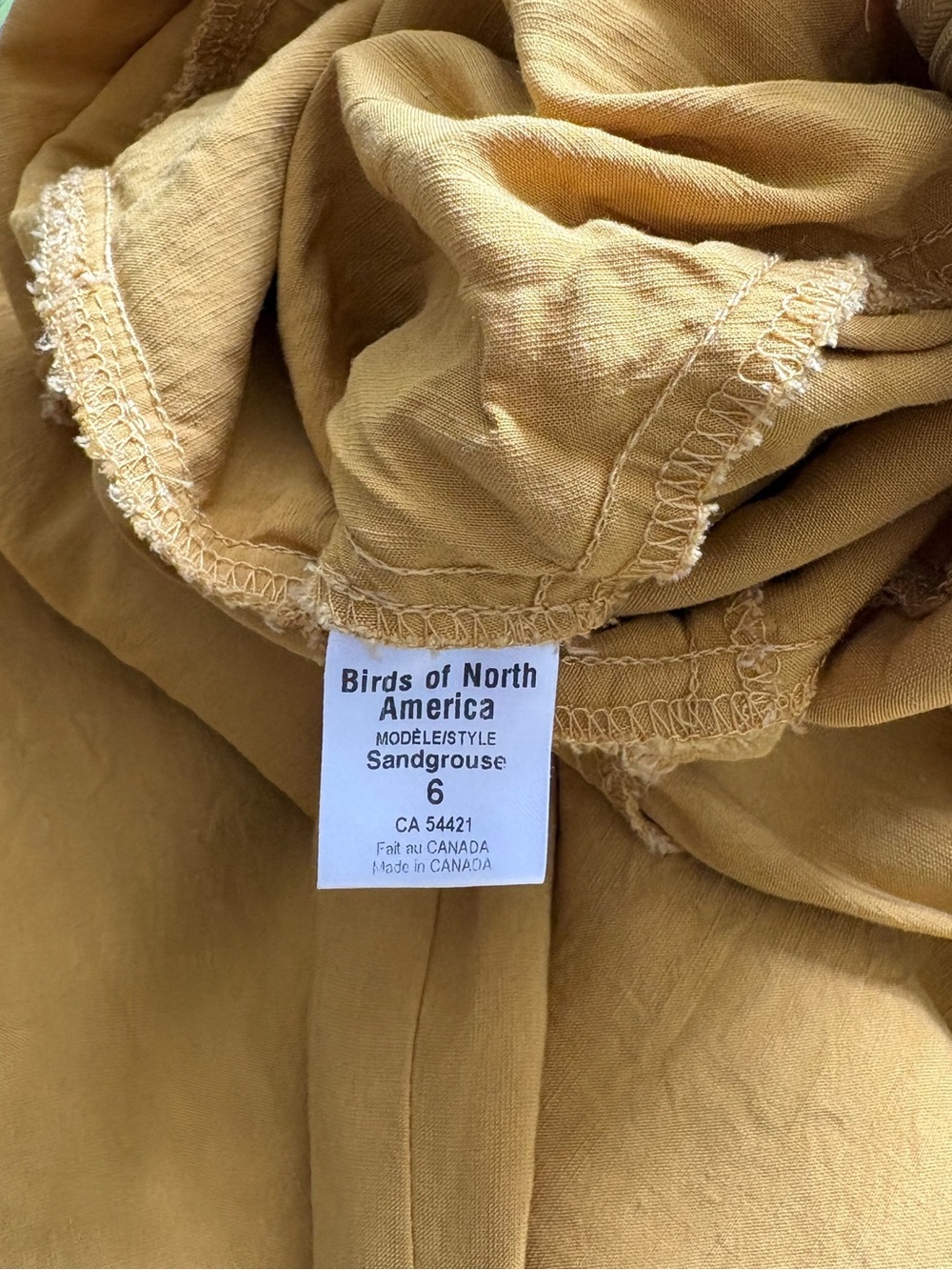 Birds of North America Sandgrouse Jumpsuit In Mustard Yellow Size 6 Square-Neck - Picture 8 of 15